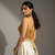 Yellow designer embroidery and sequence work spaghetti strap blouse