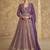 Purple embroidered georgette free size stitched anarkali suit