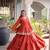 Rust Navratri Kora Cotton Blend Lehenga Choli Set with Peplum Top