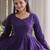 Purple Navratri Kora Cotton Blend Lehenga Choli Set with Peplum Top