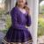 Purple Navratri Kora Cotton Blend Lehenga Choli Set with Peplum Top
