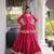 Pink Navratri Kora Cotton Blend Lehenga Choli Set with Peplum Top