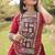Maroon Kora Cotton Blend Navratri Lehenga Choli Set