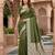 Mehendi color silk blend zari weaving sarees