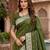 Mehendi color silk blend zari weaving sarees