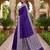 Blue color silk blend zari weaving sarees