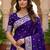 Blue color silk blend zari weaving sarees