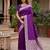 Purple color silk blend zari weaving sarees