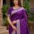 Purple color silk blend zari weaving sarees
