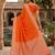 Orange color silk blend zari weaving sarees