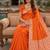 Orange color silk blend zari weaving sarees