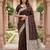 Brown color silk blend zari weaving sarees