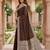 Brown color silk blend zari weaving sarees
