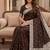 Brown color silk blend zari weaving sarees