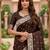 Brown color silk blend zari weaving sarees