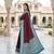 Wine color silk blend zari butti weaving sarees