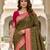 Mehendi color silk blend zari butti weaving sarees