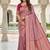 Peach color silk blend zari butti weaving sarees