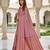 Peach color silk blend zari butti weaving sarees