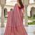 Peach color silk blend zari butti weaving sarees