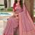 Peach color silk blend zari butti weaving sarees