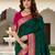 Green color silk blend zari butti weaving sarees