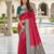 Rani pink color silk blend zari butti weaving sarees