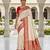 White color silk blend zari butti weaving sarees