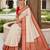 White color silk blend zari butti weaving sarees