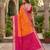 Orange color pochampally silk blend ikkat pattern zari woven border sarees