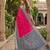 Rani pink color pochampally silk blend ikkat pattern zari woven border sarees