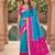 Sky blue color pochampally silk blend ikkat pattern zari woven border sarees