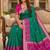 Green color pochampally silk blend ikkat pattern zari woven border sarees