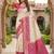 White color pochampally silk blend ikkat pattern zari woven border sarees
