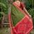 Mehendi color pochampally silk blend ikkat pattern zari woven border sarees