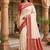 White color silk blend zari woven work sari with un-stitched blouse