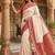 White color silk blend zari woven work sari with un-stitched blouse