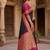 Black color silk blend zari woven work sari with un-stitched blouse