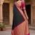 Black color silk blend zari woven work sari with un-stitched blouse