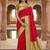 Red color silk blend zari woven work sari with un-stitched blouse