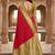 Red color silk blend zari woven work sari with un-stitched blouse