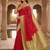 Red color silk blend zari woven work sari with un-stitched blouse