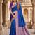 Blue color silk blend zari woven work sari with un-stitched blouse