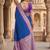 Blue color silk blend zari woven work sari with un-stitched blouse