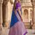 Blue color silk blend zari woven work sari with un-stitched blouse