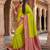 Mehendi color silk blend zari woven work sari with un-stitched blouse