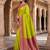 Mehendi color silk blend zari woven work sari with un-stitched blouse