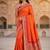 Orange color silk blend zari woven work sari with un-stitched blouse