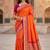 Orange color silk blend zari woven work sari with un-stitched blouse