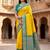 Yellow color silk blend zari woven work sari with un-stitched blouse